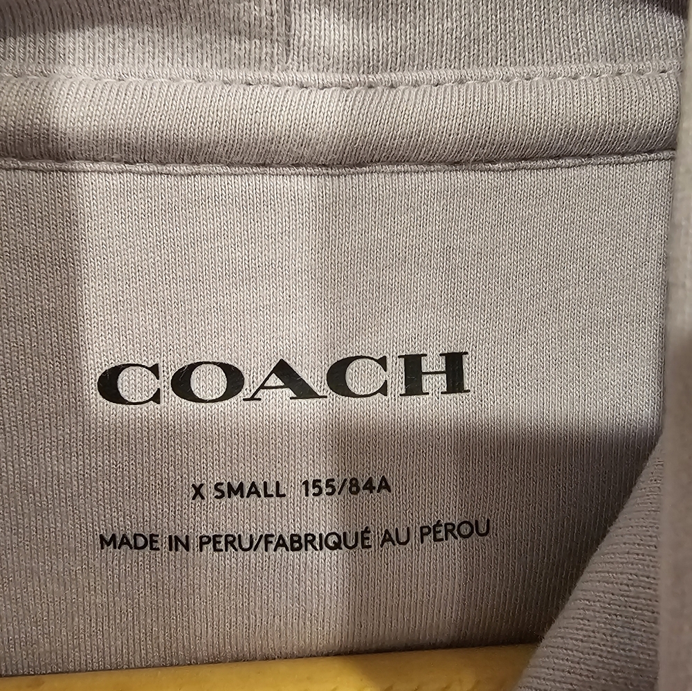 NWT Coach Women's Shrunken Raglan Light Purple Sticker Patch Hoodie Size--XS - Picture 6 of 14